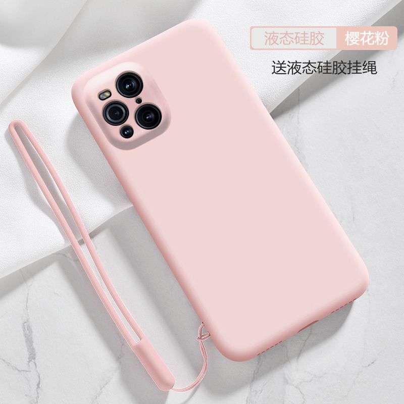 For OPPO Find X3 Pro Case Ultra thin Soft Phone Back Cover Smooth Liquid Silicone Flocking Protective Casing (With Free Gift lanyard)