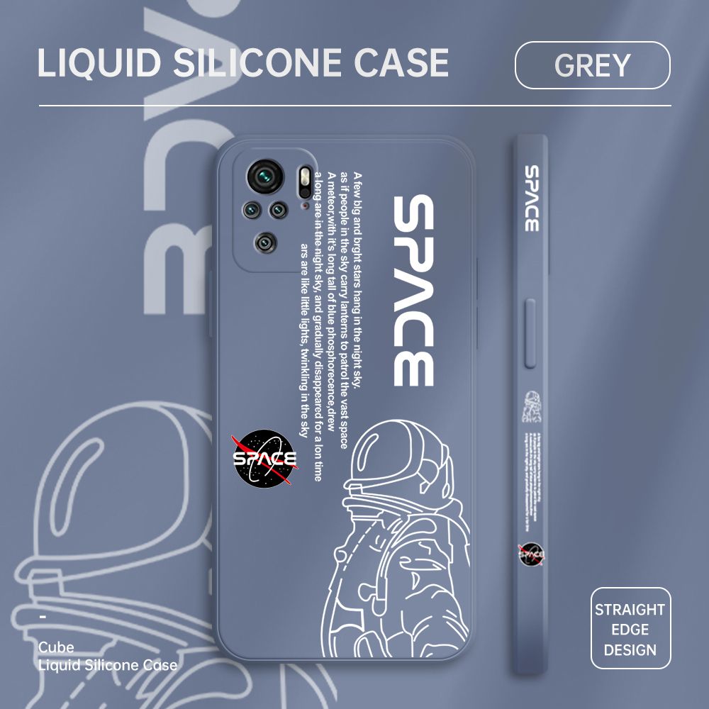 ZeroQiQi for Redmi Note 10S Case Planet Astronaut Phone Cover Soft Full Lens Protection Casing Ultra Thin Soft Liquid Silicone Phone Cases