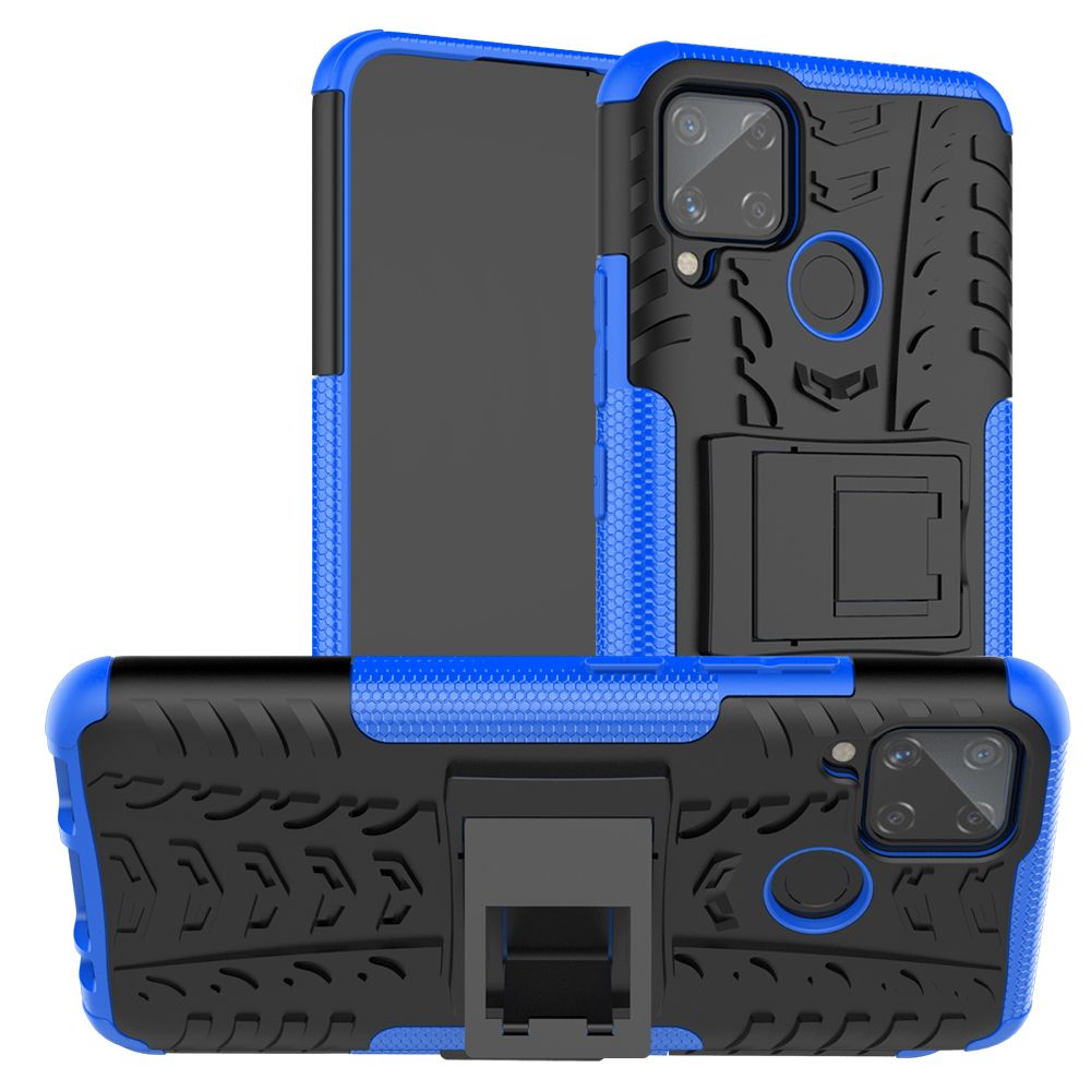 Heavy Duty Armor Tough Hybrid Shockproof Dual Layer Kickstand Protective Case Cover For OPPO Realme C15