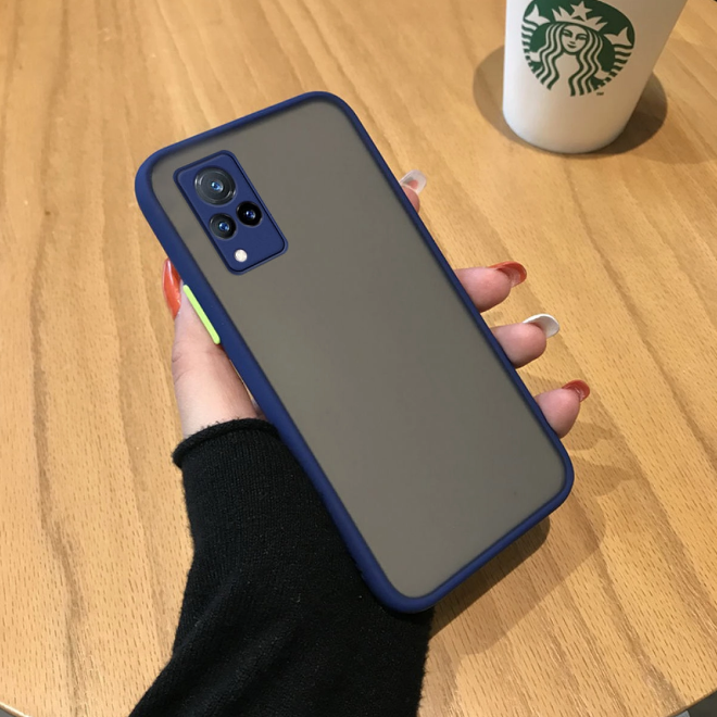Vivo V21 / Vivo V21 5G -Luxury Shockproof Frosted Transparent Matte Phone Back Cover - Phone Back Cover