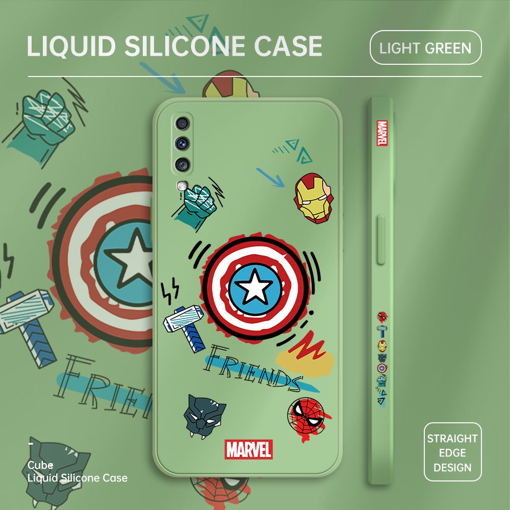 ZeroQiQi for Samsung A70S Case Cartoon Anime Icon Phone Cover Soft Full Lens Protection Casing Ultra Thin Soft Liquid Silicone Phone Cases