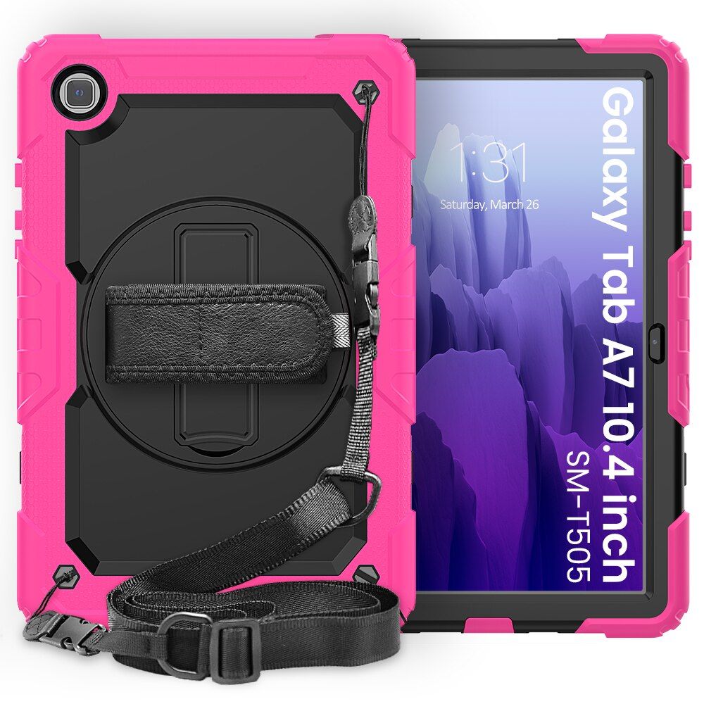 360 Rotation Hand Strap&Kickstand Funda  Samsung Galaxy A7 10.4 Case 2020 T500 T505 T507 Protective Cover