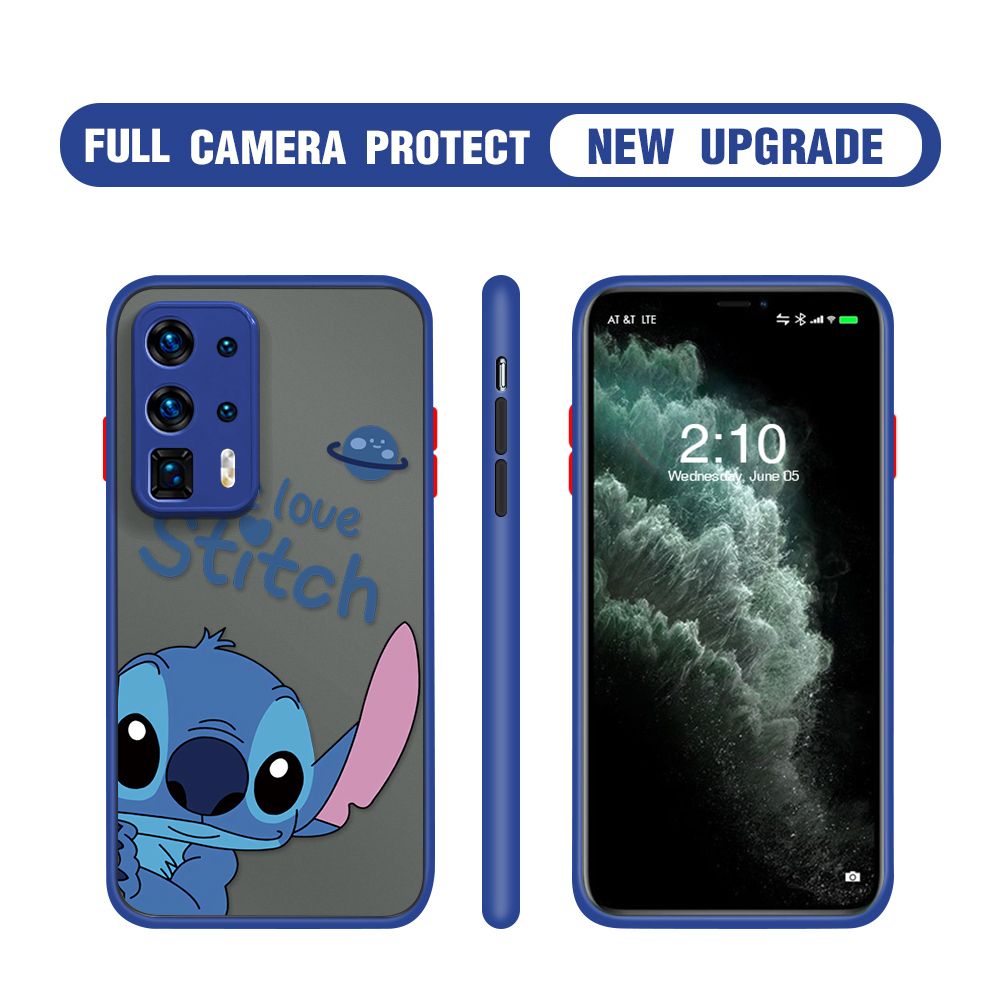 Hontinga for Huawei P40 Pro Plus Case Cute Cartoon Cases Edge Frosted Transparent Phone Cover