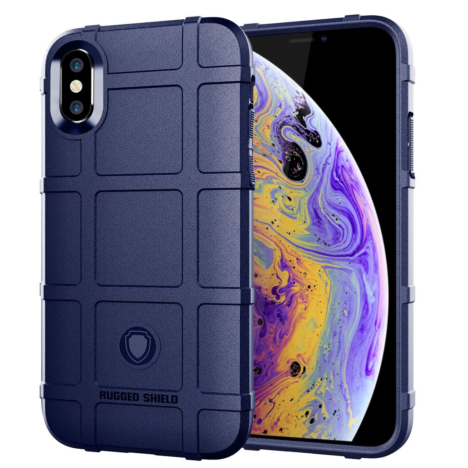 Rugged Shield Silicone Case For Apple iphone XS Max  Cases Military Heavy Duty Protect Phone Cover