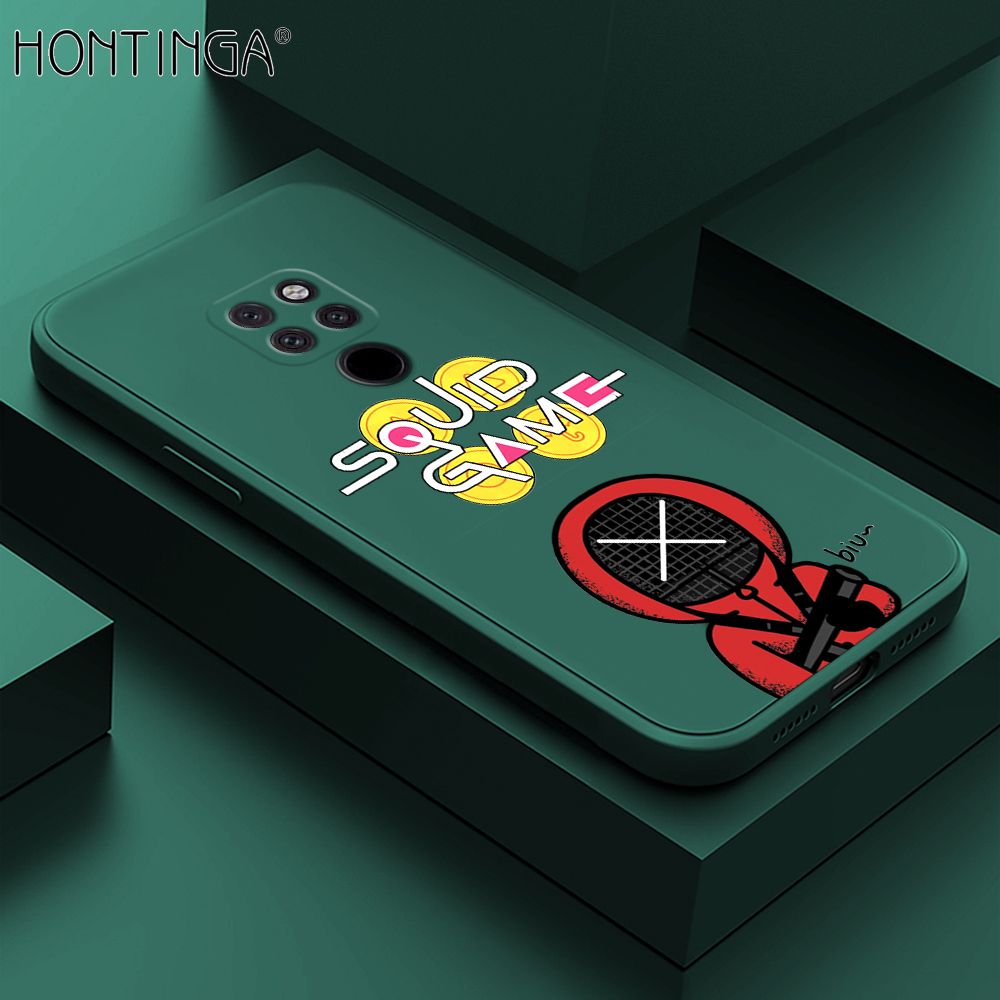 Hontinga for Huawei Mate 20 Case Fashion Cartoon Electric Baton Judge Role Phone Cover Square Liquid Silicone Trend Phone Case