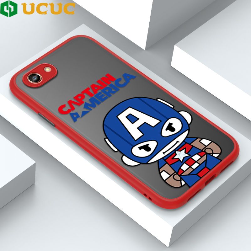 UCUC for OPPO A83 Back Cover Captain America Frosted Transparent Hard Phone Case Thin Shockproof Full Cover Camera Protect Case