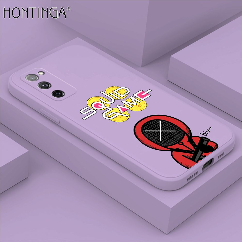 Hontinga for Samsung Galaxy S20 FE 4G / 5G Case Fashion Cartoon Electric Baton Judge Role Phone Cover Square Liquid Silicone Trend Phone Case