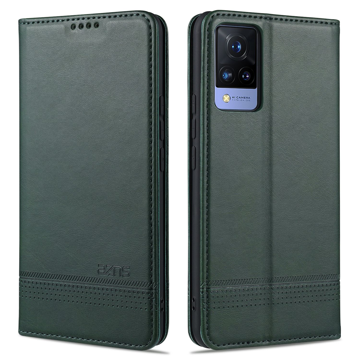 Leather Case for VIVO V21 Vintage Flip Wallet Card Slots Magnetic Closure TPU Inner Stand Cover
