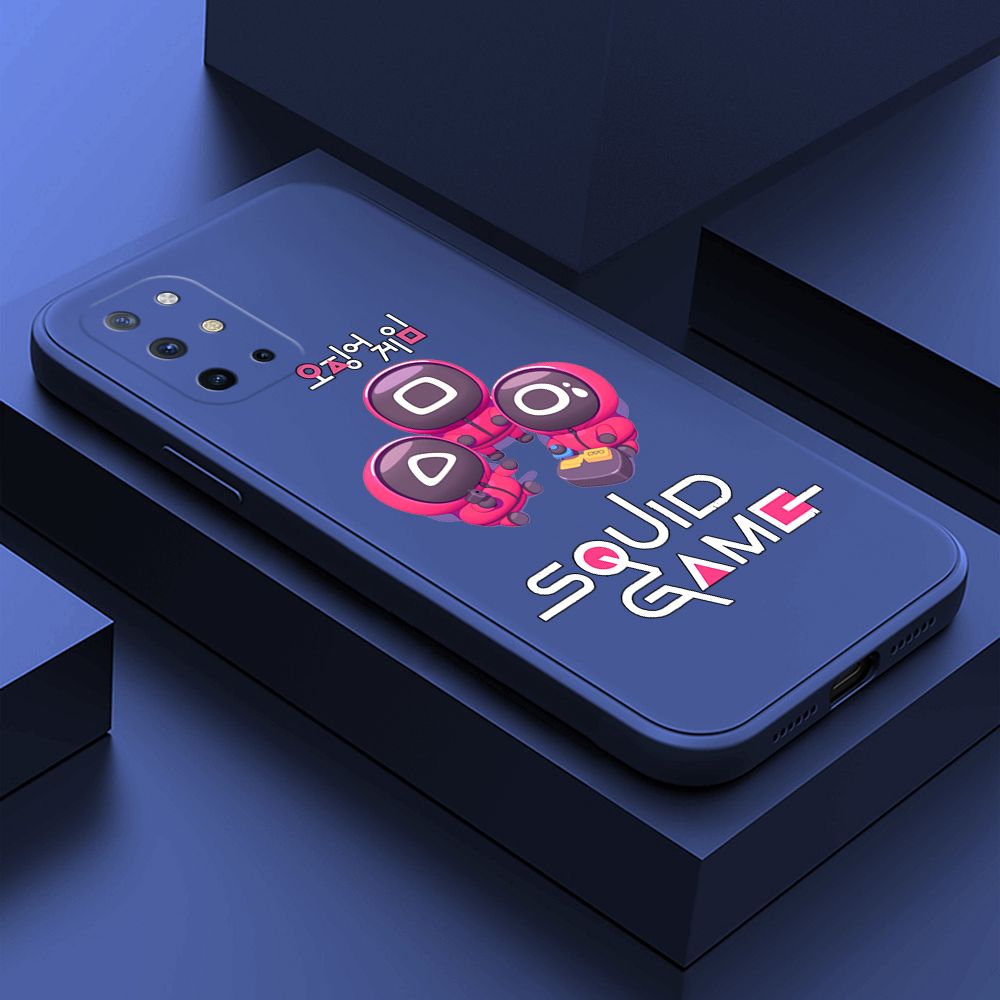 ZeroQiQi for OnePlus 8T Case Cute Cartoon Cute Squid Character Phone Cover Square Liquid Silicone Shockproof Phone Protective Case