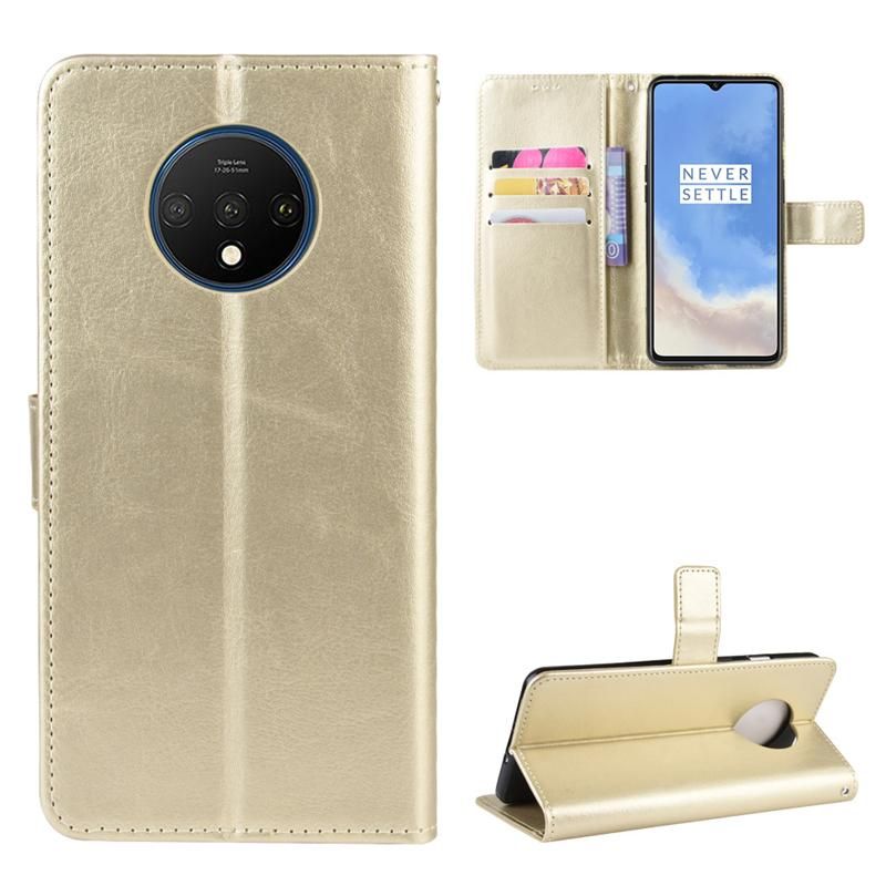 For OnePlus 7T Vintage Leather Magnetic Buckle Flip Cover Case
