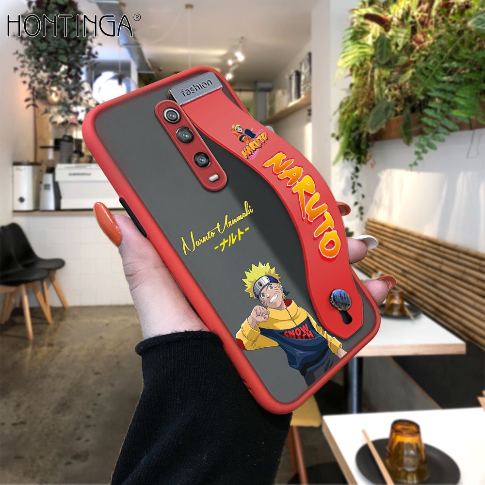 Hontinga for Redmi K20 / K20 Pro / Xiaomi Mi 9T / 9T Pro Back Cover With Wristband Uzumaki Naruto Phone Casee Full Lens Protection Thin Frosted Cases