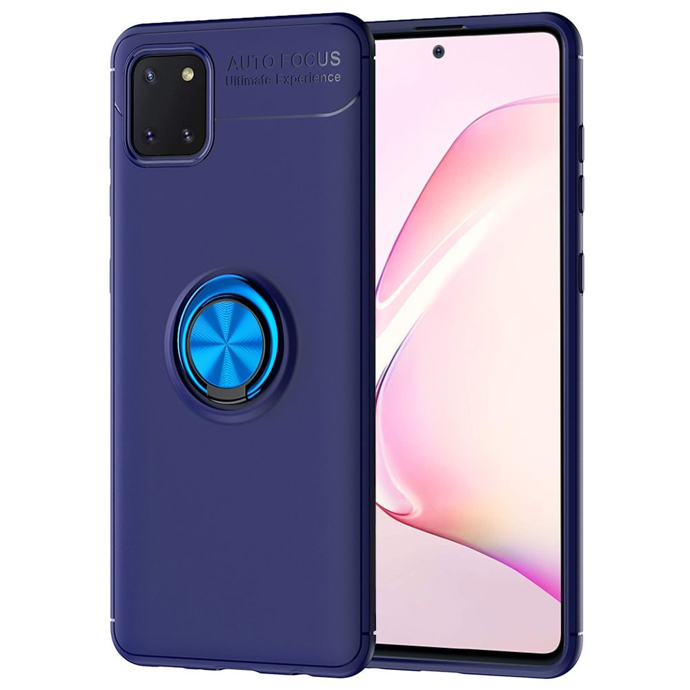 For Samsung Galaxy Note 10 Lite 360 Degree Rotating Ring Holder (Compatible with Magnetic Car Mount) Resilient TPU Drop Protection Case Cover