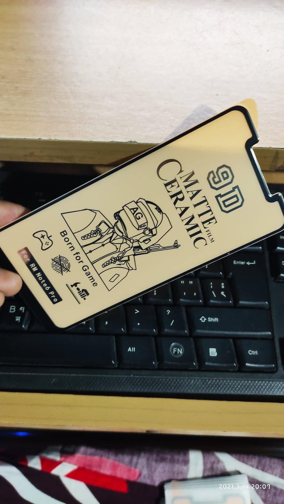 Xiauomi Readmi note 6/Xiauomi Readmi note 6 pro এর জন্য 9d/21d ম্যাট সিরামিক অবিচ্ছিন্ন অ্যান্টিশক হাইব্রিড ফিল্ম গেমিং স্ক্রিন প্রোটেক্টর