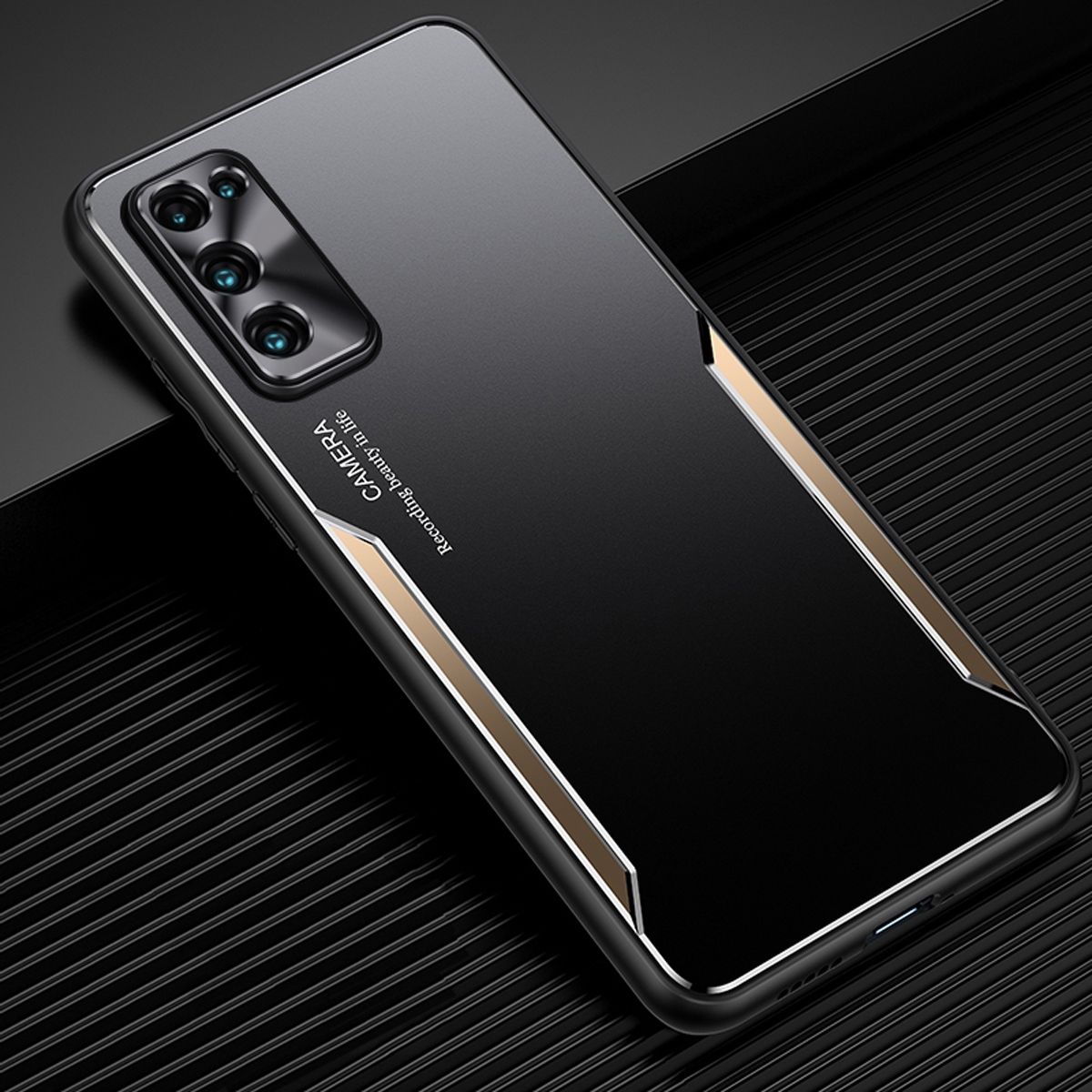 For Honor 30 Electroplated Metal Back Panel Soft TPU Bumper Double Shockproof Protective Cover Compatible case