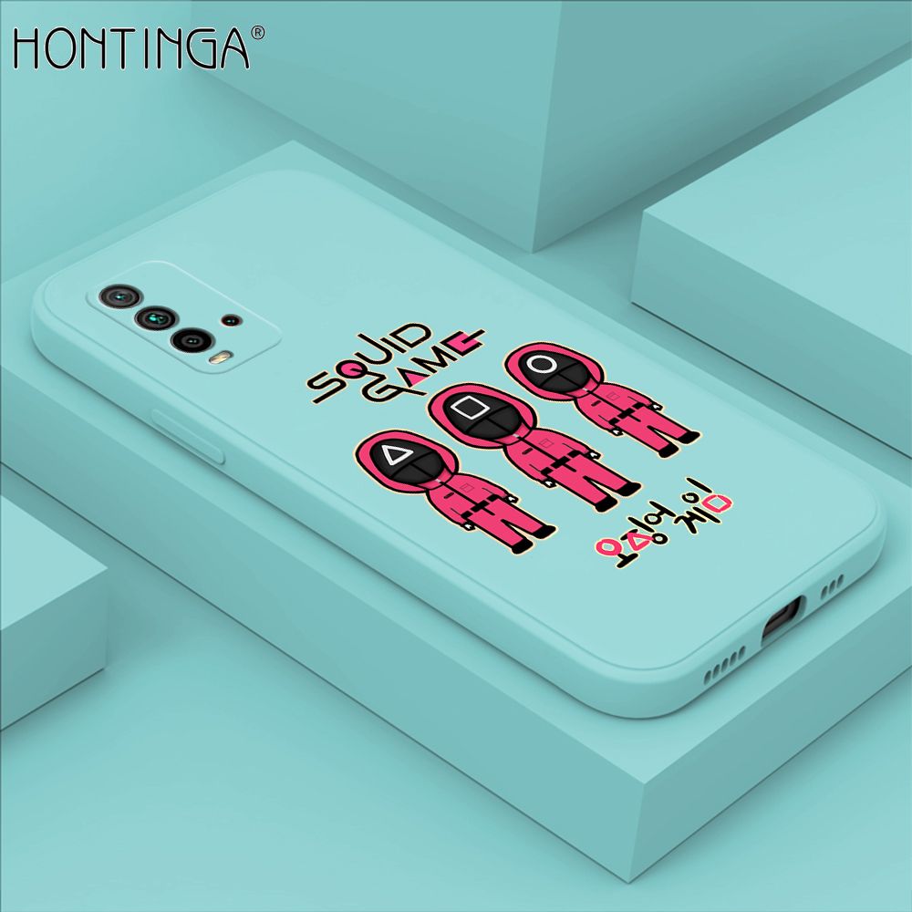 Hontinga for Xiaomi Redmi 9T/Redmi 9 Power Case Trend Cartoon Korean Squid Phone Cover Liquid Silicone Case Phone Protective Case