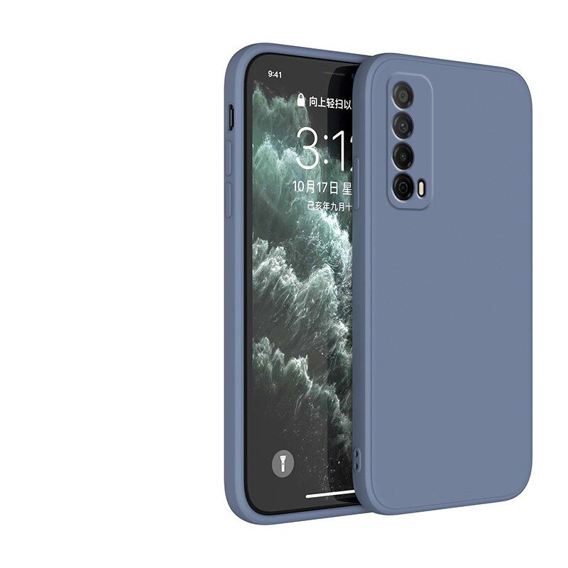 New  Silicone Case For Huawei Y7a P smart 2021 Coque Camera protective Straight edge Back Cover