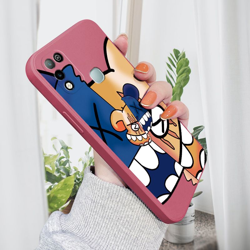 AMORVOR for Infinix Hot 10 Play/Hot 11 Play Back Cover Fashion Popular Side design Soft Case Liquid Silicone Phone Cases