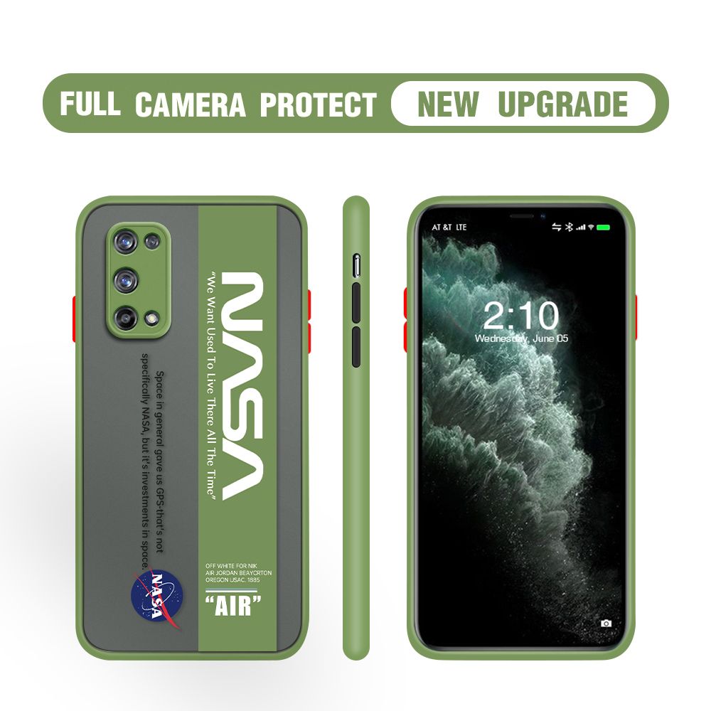 Hontinga for Realme X7 Pro Case Astronaut Space Logo Cases Edge Frosted Transparent Phone Cover