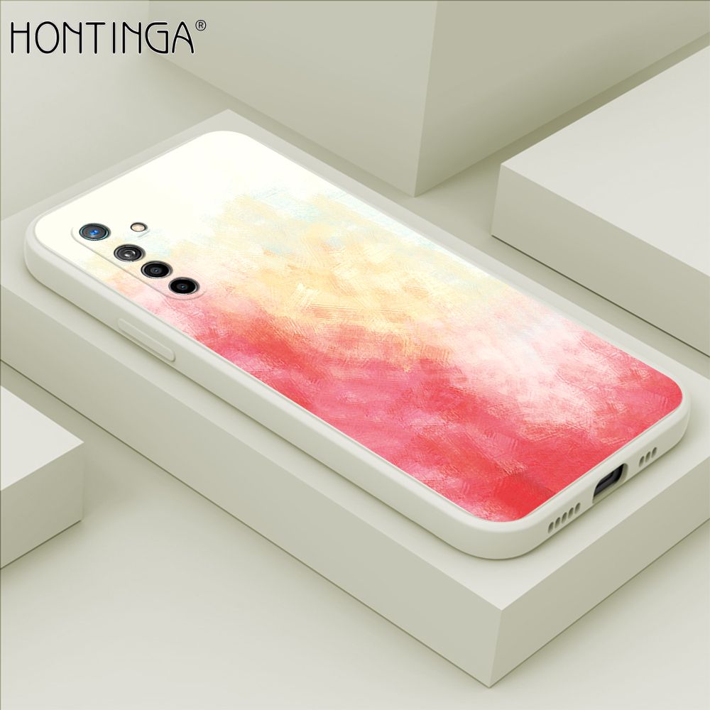 Hontinga for OPPO OPPO K5 Case Watercolor Gradient Liquid Soft Square Silicone Phone Case Shockproof Protection Rubber Cover