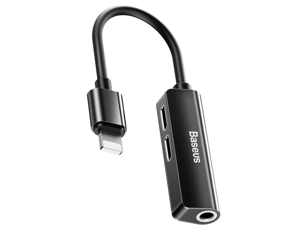 Baseus Audio Aux AdapterOTG Cable 3.5mm Jack Earphone Charging For iPhone Xs Max