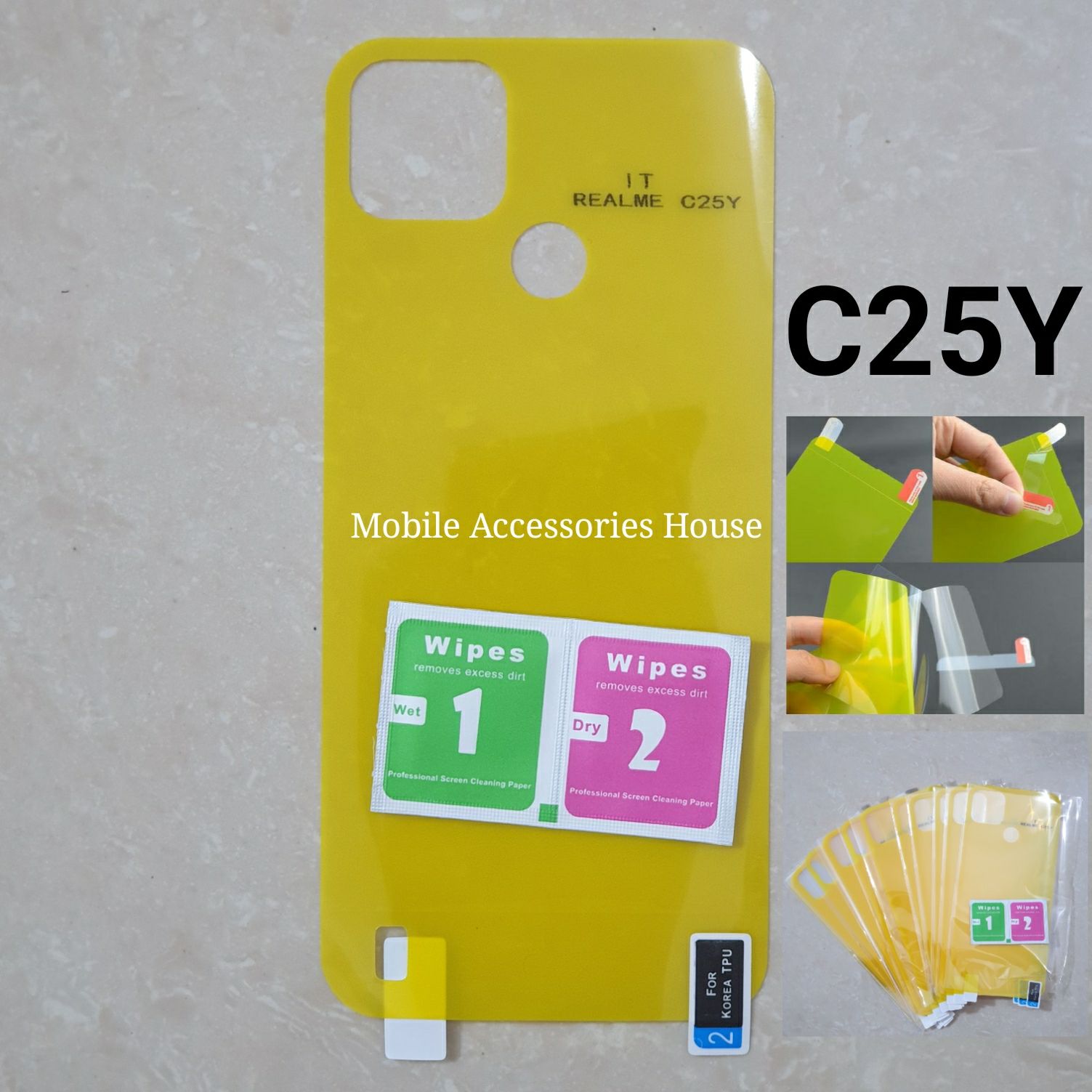 For Realme C25Y Clear Transparent Back Protector Film - Poly ( Not Glass)