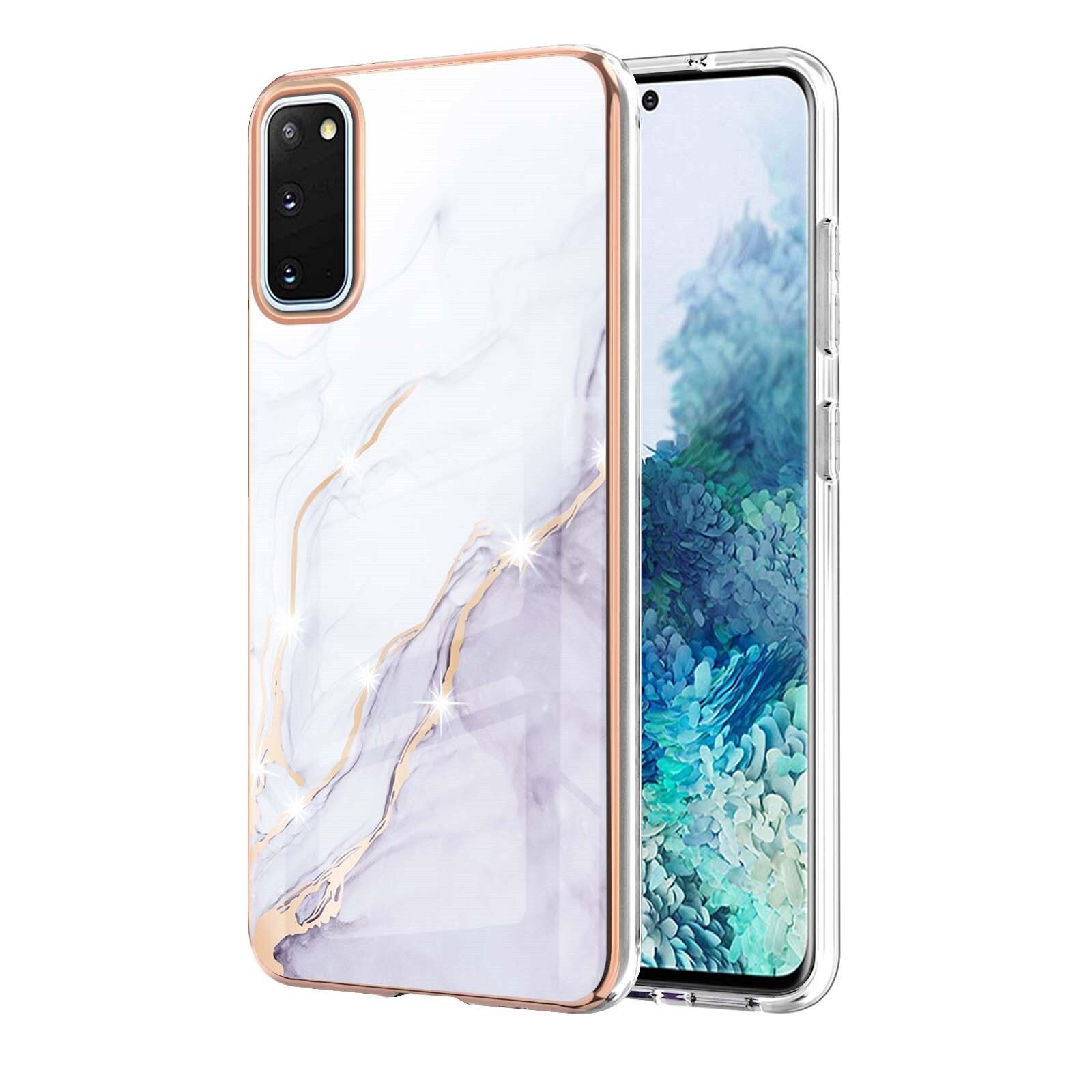Casing for Samsung Galaxy S20 Ultra-Thin Marble Pattern Hybrid Hard Back Soft TPU Bumper Protective Case Cover