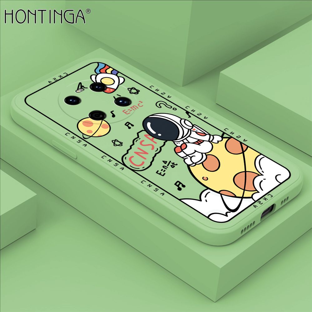 Hontinga for Huawei Mate 40 Case Cartoon Astronauts Phone Case Phone Case Soft Square Edge Silicone Cases Full Lens Cover Shockproof Protection Cover