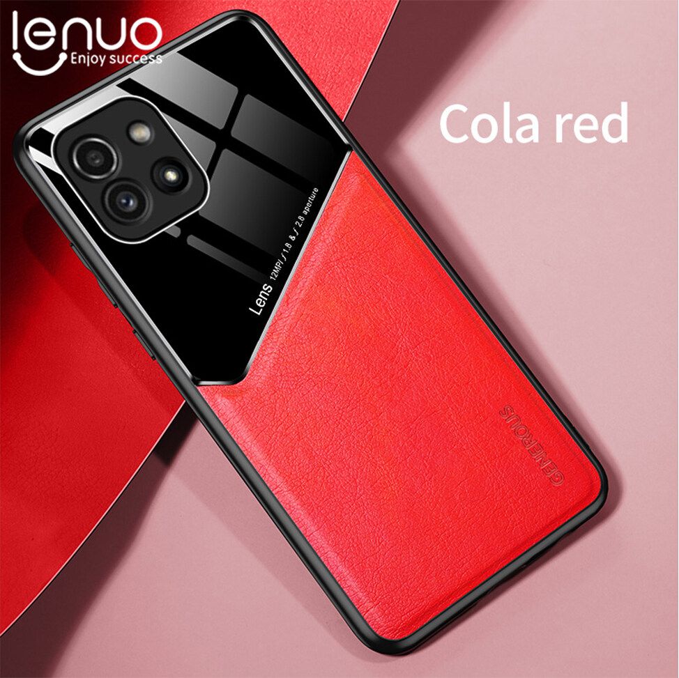 Lenuo For Samsung Galaxy A03 Case Leather Texture Car Magnetic Holder Back Cover Soft Silicon Frame Shockproof Coque Casing