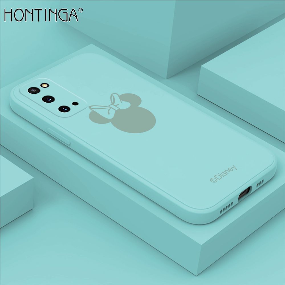Hontinga for Samsung Galaxy S20 Case Cartoon Mouse Phone Case Soft Square Edge Silicone Cases Full Lens Cover Shockproof Protection Cover