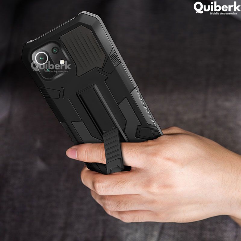Quiberk for Xiaomi 11 Lite 5G NE / Mi 11 Lite Phone Case Shockproof Invisible Foldable Kickstand Back Cover