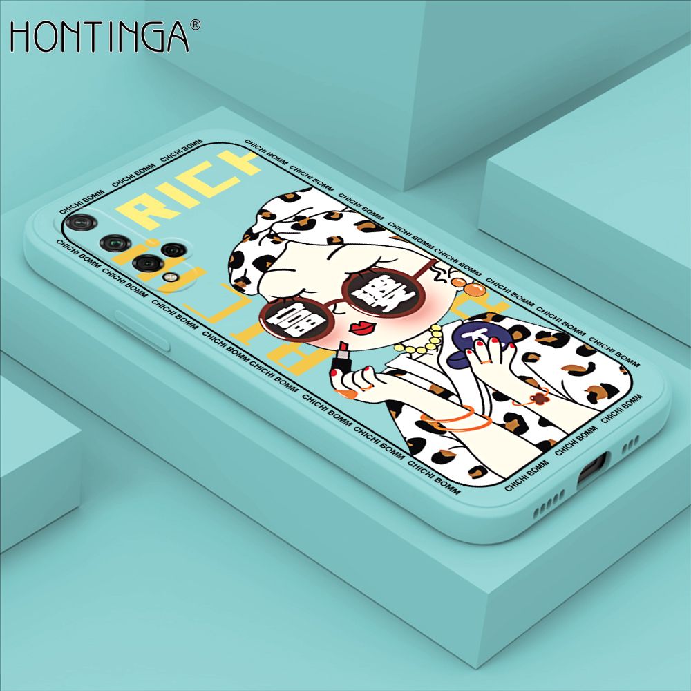 Hontinga for Honor 20 Case Fashion Sunglasses Rich Girl Phone Case Phone Case Soft Square Edge Silicone Cases Full Lens Cover Shockproof Protection Cover
