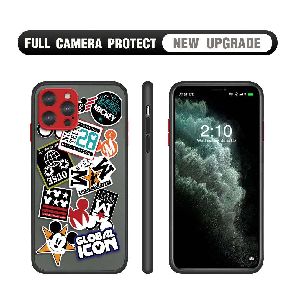 Hontinga for iPhone 12 Pro Max Case Travel Poster Camera Shockproof Protection Cases Edge Frosted Transparent Phone Cover