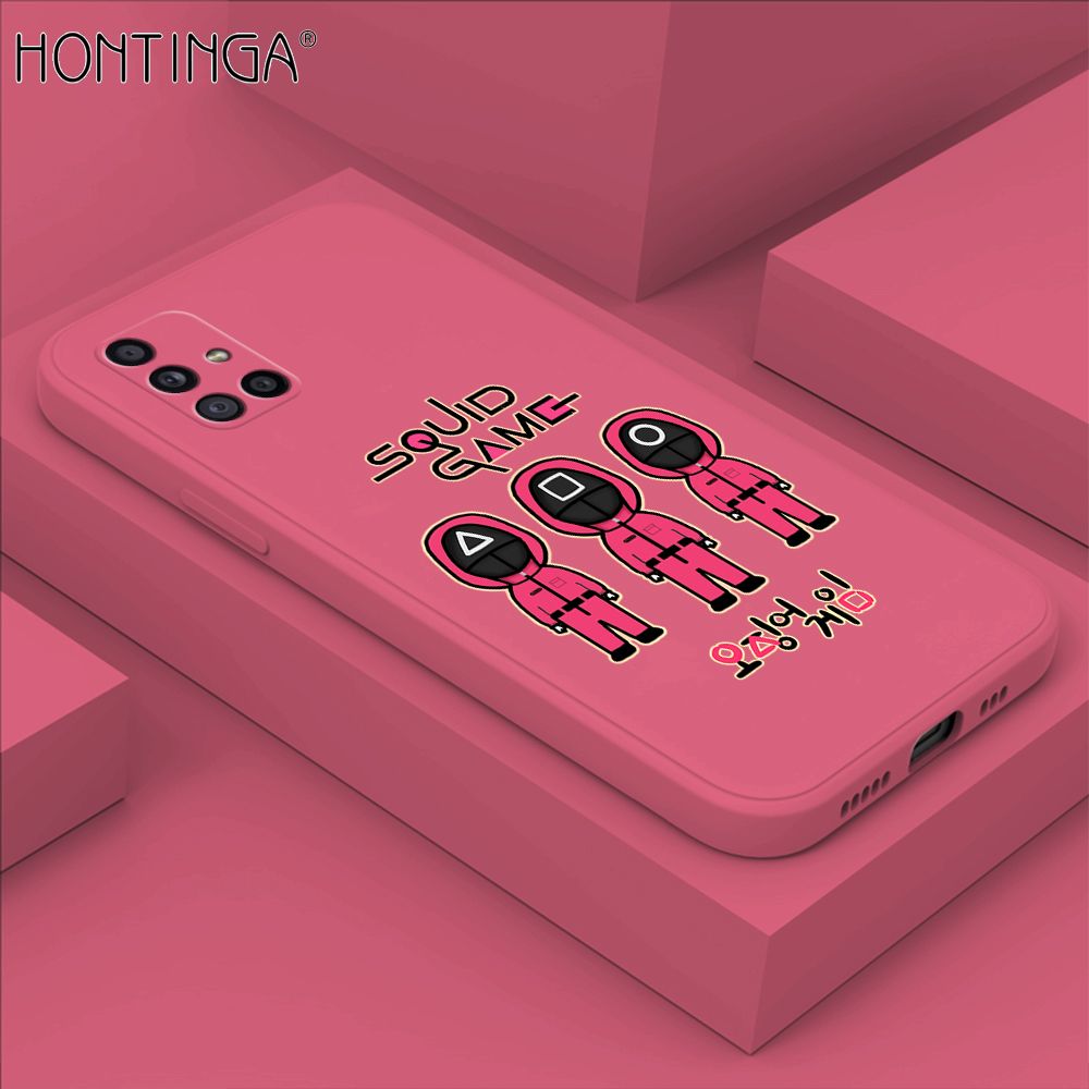Hontinga for Samsung Galaxy M51 Case Trend Cartoon Korean Squid Phone Cover Liquid Silicone Case Phone Protective Case