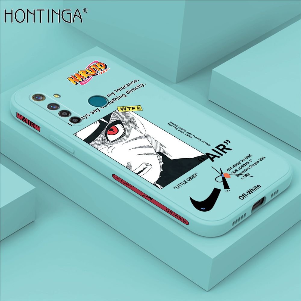 Hontinga for Realme 5 Pro Case Side Design New Anime Naruto for Boys Back Cover Soft Square Edge Pattern Liquid Silicone Trend Phone Cases