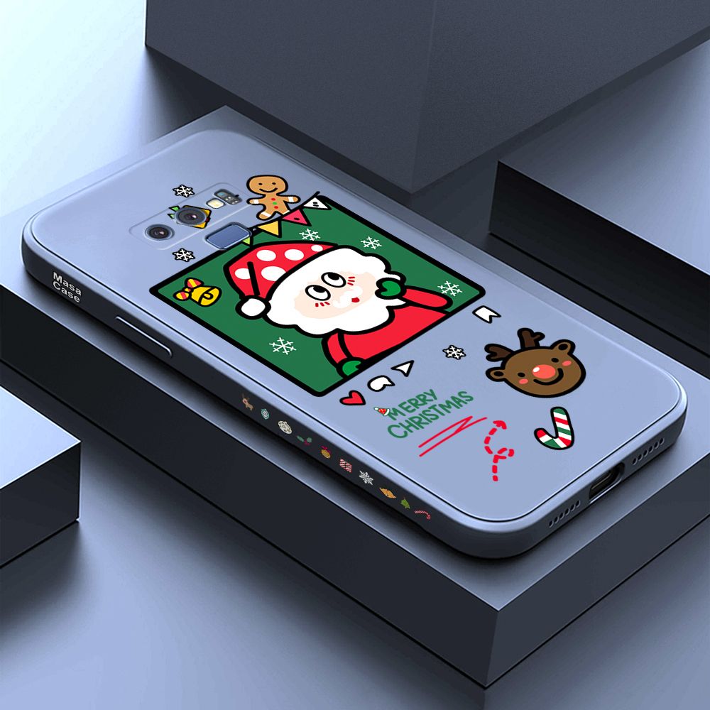 ZeroQiQi for Samsung Note 9 Case Santa Claus Christmas Gifts Side Printing Cases Soft Liquid Silicone Phone Cover