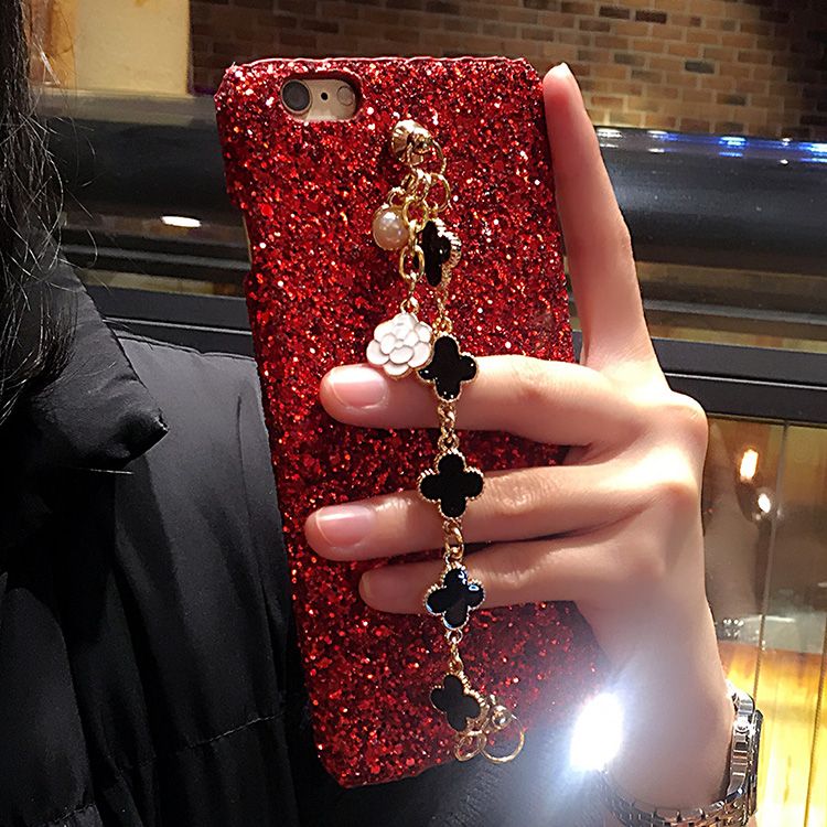 For OPPO Realme 3 5 6 Pro 6i C11 C12 C15 C3 C2 A1K Luxury Bling Glitter Gold Leaf Phone Case Flower bracelet Wristband Sequins Back Cover