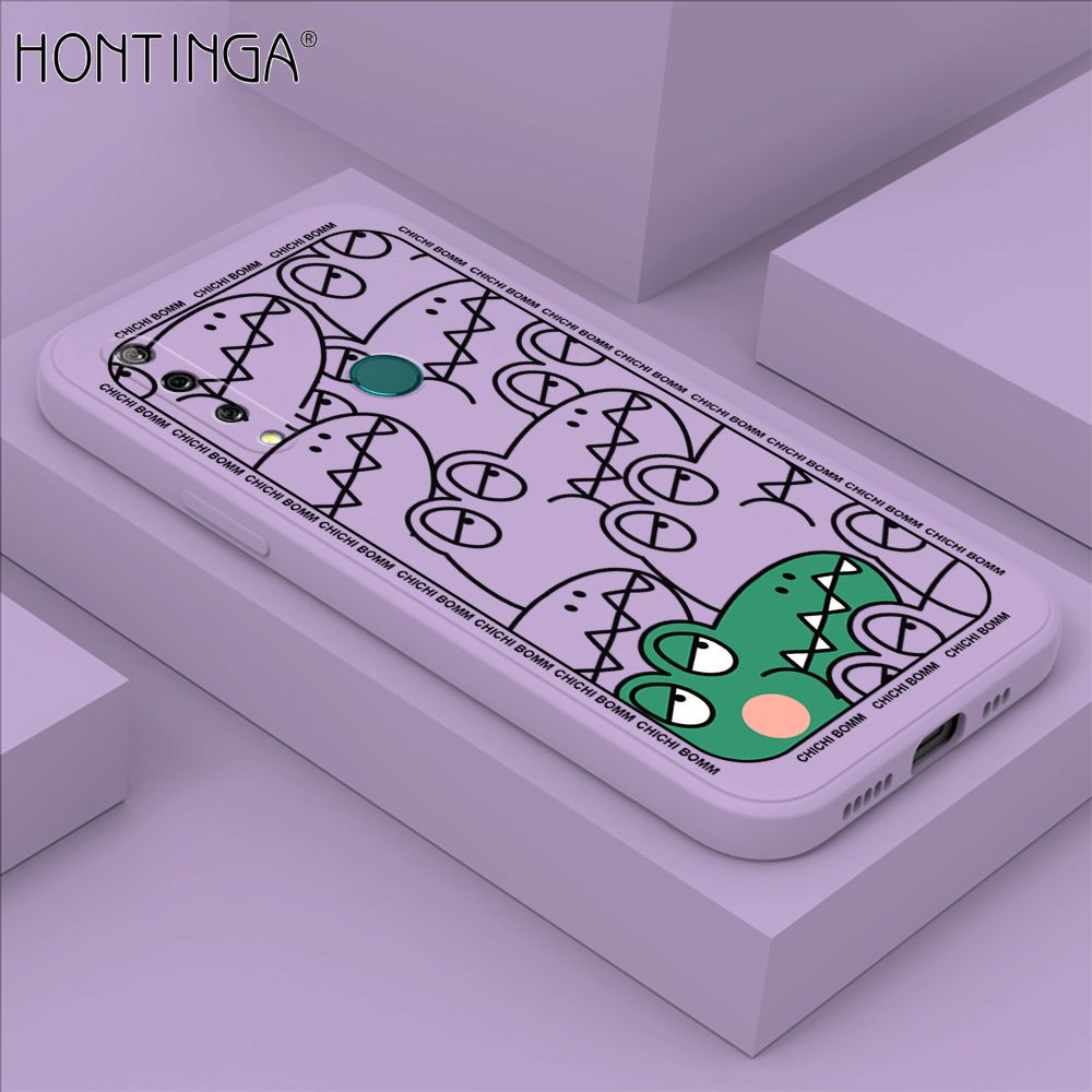 Hontinga for Huawei Y9 Prime 2019 Case Cartoon Crocodile Alligator Phone Case Phone Case Soft Square Edge Silicone Cases Full Lens Cover Shockproof Protection Cover