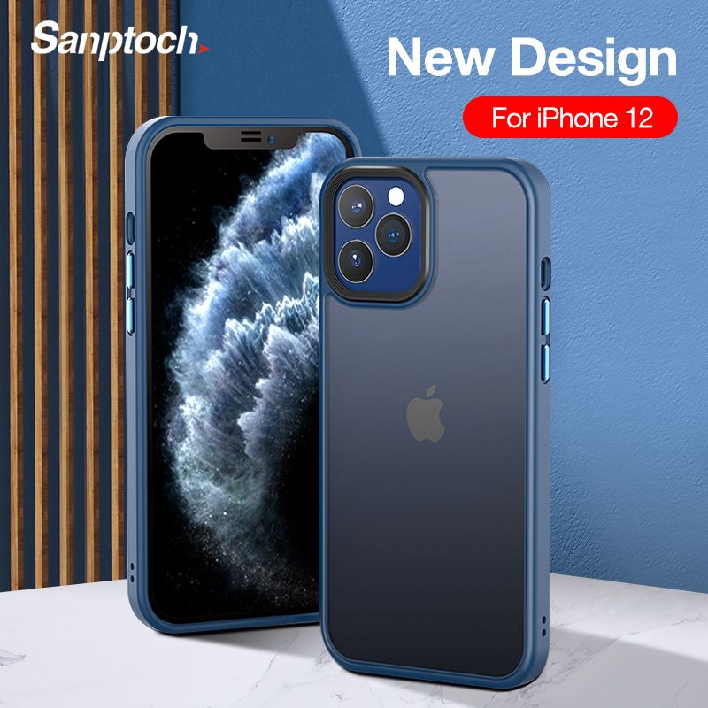 Luxury Shockproof Bumper Case For iPhone 11 / 12 Pro Max 2020 Transparent Matte Back Cover For iPhone 12 Mini Anti-knock Protective Casing