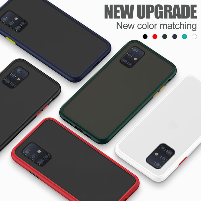 Silicone Matte Shockproof Phone Case For Samsung Galaxy A51 A71 A10 A11 A20 A30 A40 A50 A70 A81 A91 A10S A20S A30S A50S A70S M10 M10S M21 M30S M60S M80S Covers Skin Feel Protective Case