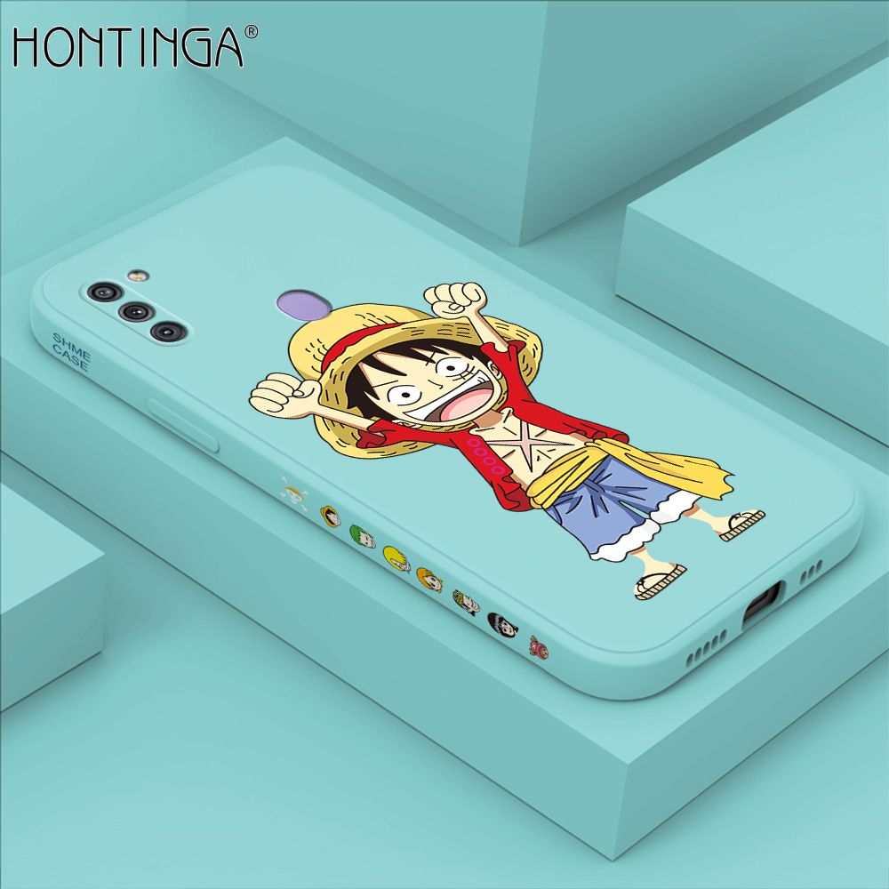 Hontinga for Samsung M11 Case Side Design Anime Cartoon Luffy Back Cover Soft Square Edge Pattern Liquid Silicone Trend Phone Cases