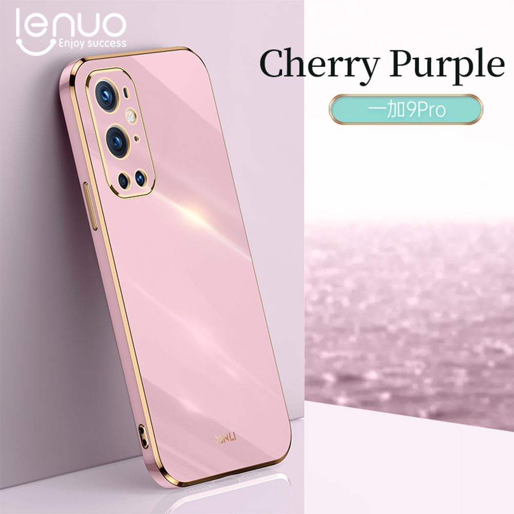 Lenuo Luxury 6D Plating Soft Casing Silicone Square Frame Phone Case For OnePlus 9 Pro Phone Case Shiny Bling Back Cover Coque