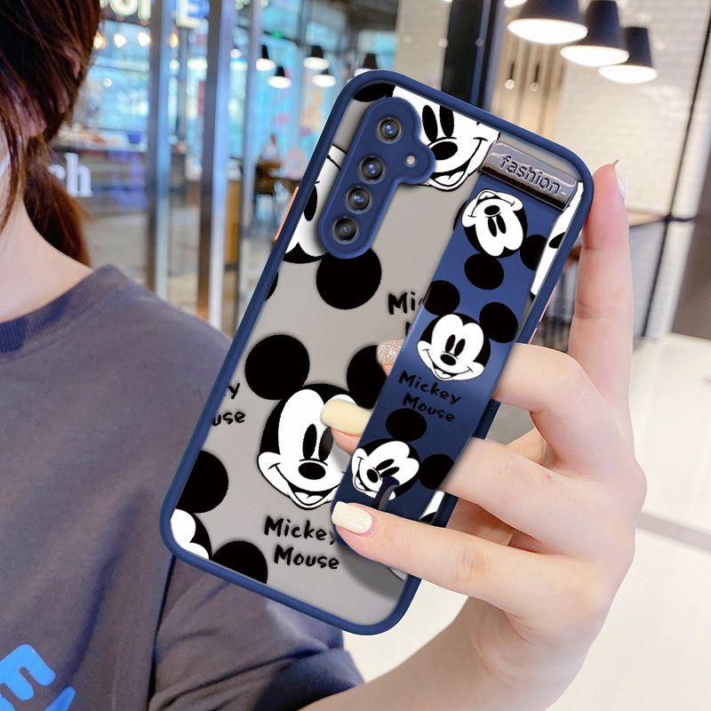 UCUC for Realme Narzo Wrist Strap Case Cute Mouse Avatar Wristband Printing Cover Shockproof Ultra Thin Phone Case