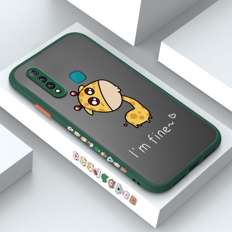 ZeroQiQi for Vivo Z1 Pro Case Cute Funny Giraffe Side Printing Cover Frosted Ultra Thin Protective Anti Fall Phone Case