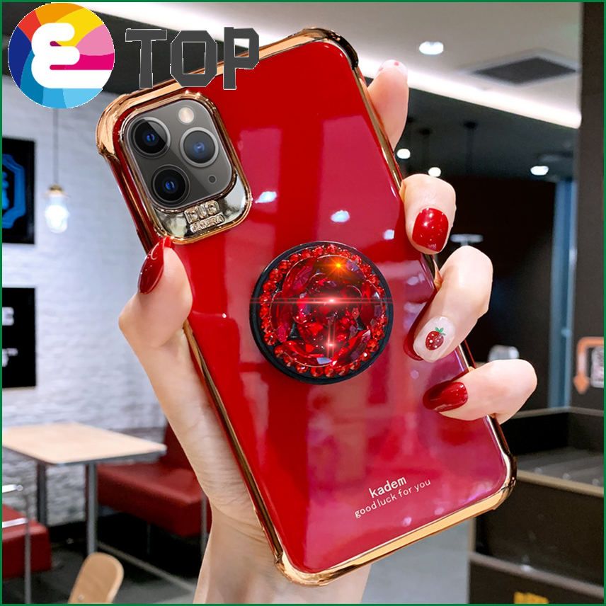 Suitable for Apple 12 mobile phone shell anti-fall 11pro rhinestone bracket iPhoneXR silicone xs max female models 8p