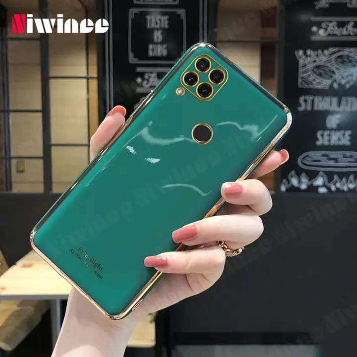 For Realme C15 Fashion Case Auroras Luxury Electroplate Cover Shockproof Soft Silicone Back Cover