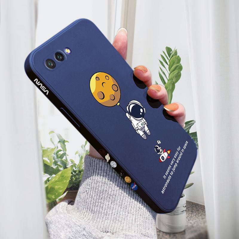 AMORVOR for Honor 10 Back Cover Cartoon Astronautn Side design Soft Case Liquid Silicone Phone Cases