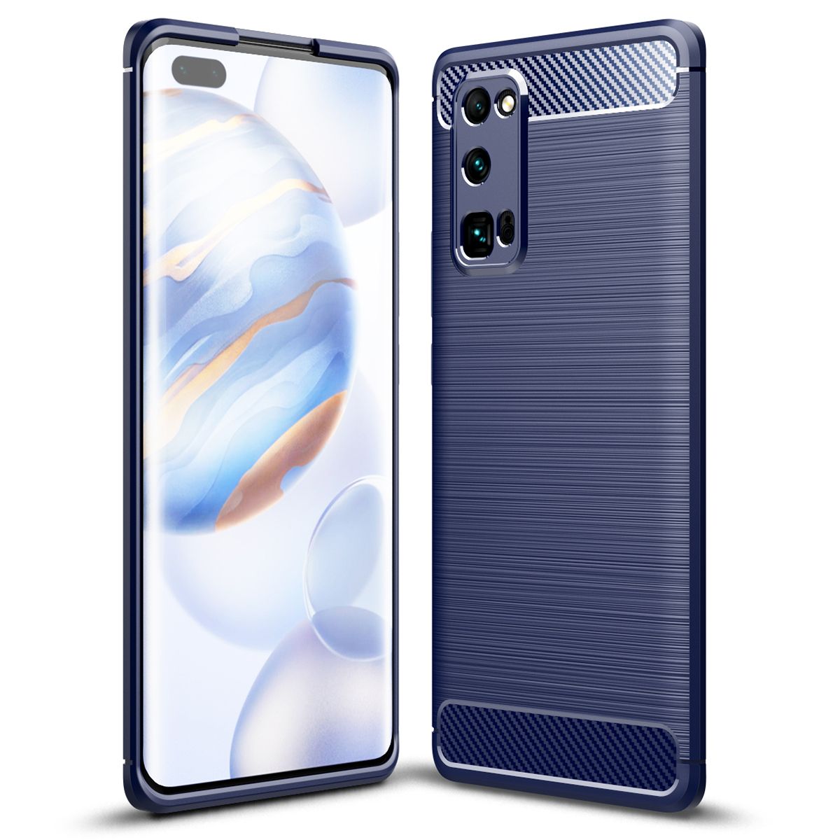 For Huawei Honor 30 Pro Case Carbon Fiber TPU Shockproof Soft Silicone Phone Cover