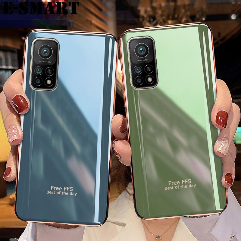 Phone Case Xiaomi 10T Back Cover Silicone Soft Cases Electroplated Avocado Green Glitter Full Protector Phone Cases Xiaomi 10T Case