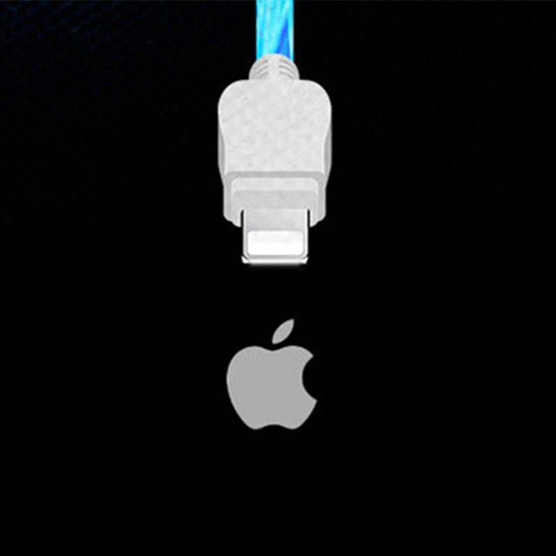 Colorful Flowing Light Data Cable For Type-C Micro-USB Lightning Intelligent Power-off Charging Cable