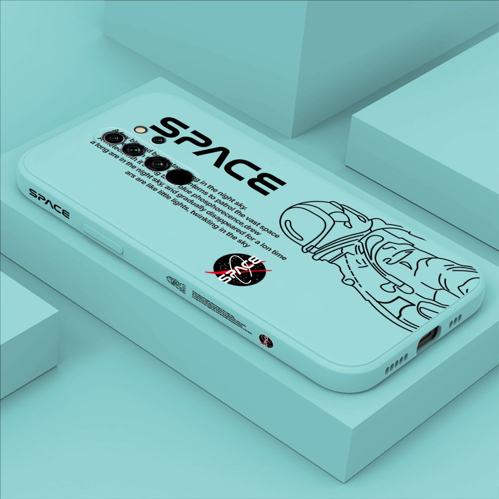 ZeroQiQi for Redmi Note8 Pro Case Planet Astronaut Phone Cover Soft Full Lens Protection Casing Ultra Thin Soft Liquid Silicone Phone Cases
